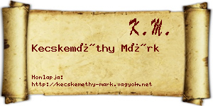 Kecskeméthy Márk névjegykártya