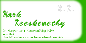 mark kecskemethy business card